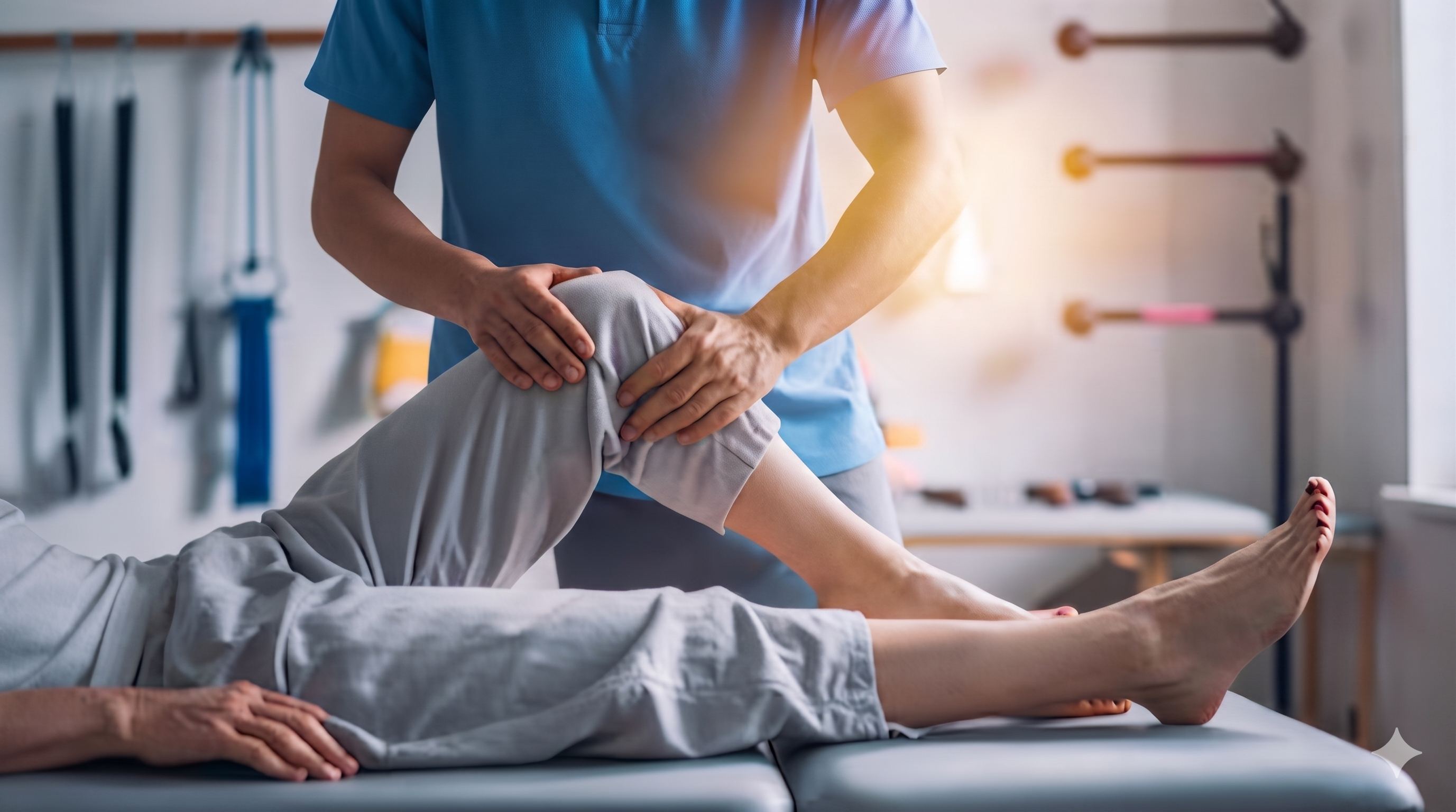 Fisioterapeuta tratando paciente